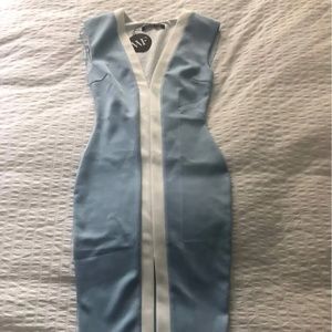 White Fox body con midi dress